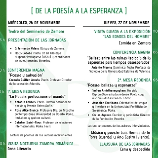 La Diócesis de Zamora organiza las I Jornadas Internacionales de Poesía sobre la esperanza