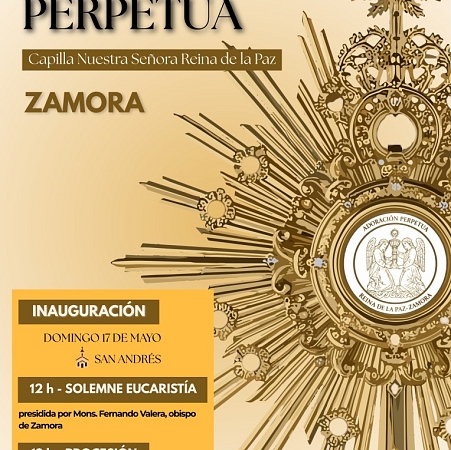 Zamora inaugura este domingo la Capilla de Adoración Perpetua Reina de la Paz