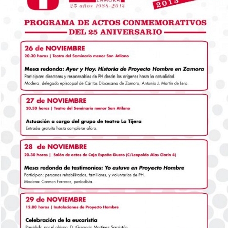 Programa del XXV aniversario de Proyecto Hombre