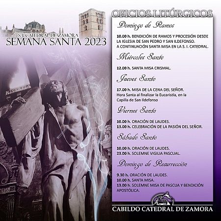 Horarios de celebraciones en la catedral
