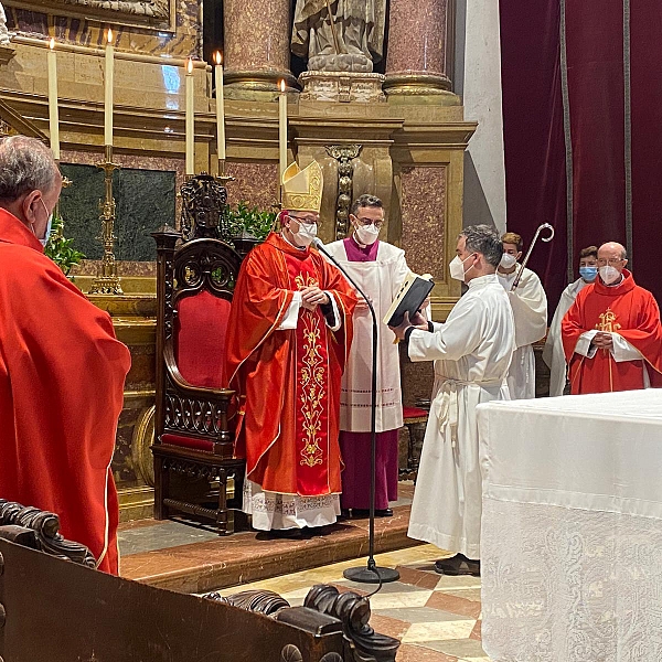 Bendición de palmas y misa pontifical en la catedral