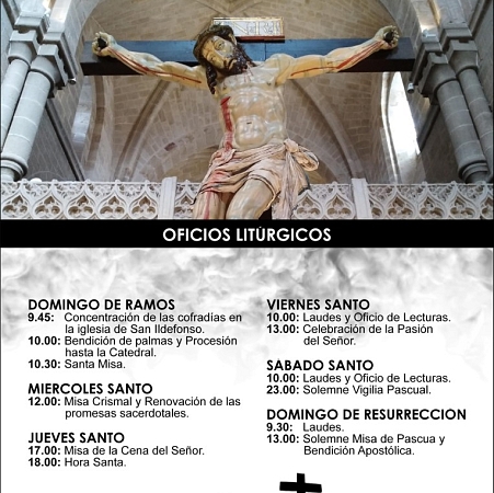 Oficios litúrgicos en la catedral en Semana Santa