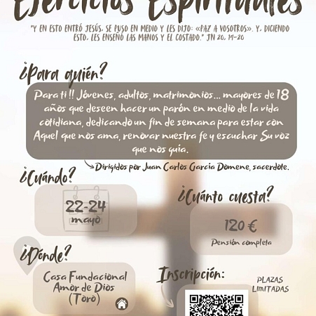La Pastoral Vocacional convoca Ejercicios Espirituales del 22 al 24 de mayo en Toro